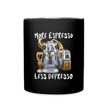Espresso, Coffee, Kaffee, Cappuccino, Heißgetränk - Tasse einfarbig - Schwarz - Vorne