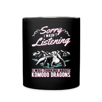 Komodowaran Waran Komododrache - Tasse einfarbig - Schwarz - Vorne