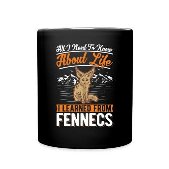 Fennek Geschenk Wüstenfuchs - Tasse einfarbig - Schwarz - Vorne