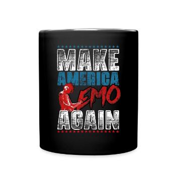 Emoticon Make America Emo Again Emocore Aesthetic - Tasse einfarbig - Schwarz - Vorne