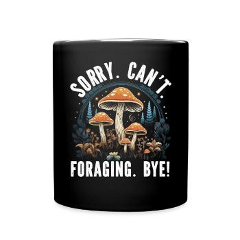 Mushroom Foraging Mycology Fungi Morel Hunting - Full Colour Mug - black - Front
