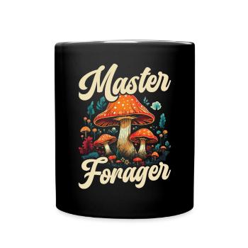 Mushroom Foraging Mycology Fungi Morel Hunting - Full Colour Mug - black - Front