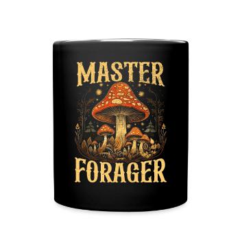 Mushroom Foraging Mycology Fungi Morel Hunting - Full Colour Mug - black - Front