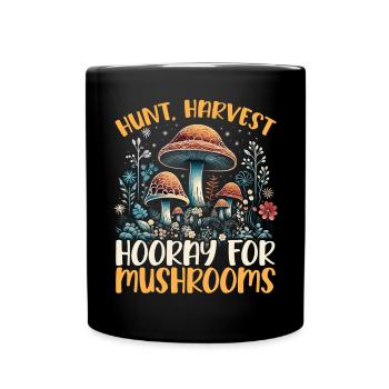 Pilzsuche Mykologie Pilze Morcheljagd - Tasse einfarbig - Schwarz - Vorne