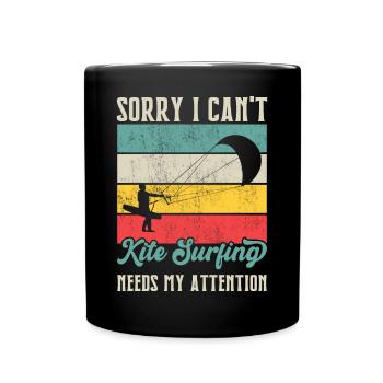 Kitesurf Kitesurfer Kiteboard Kitesurfen - Tasse einfarbig - Schwarz - Vorne