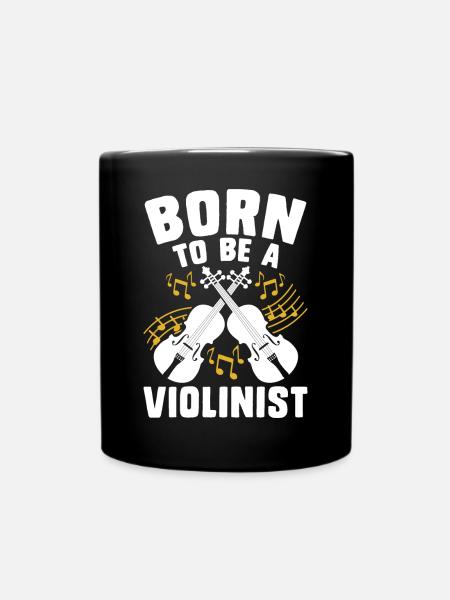 Violine Violinist - Tasse einfarbig - Schwarz