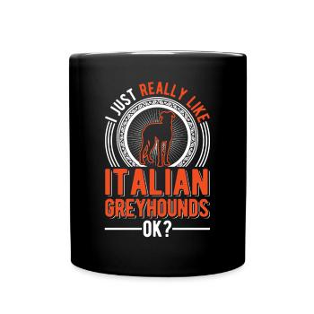 Cadeau de lévrier italien - Mug uni - noir - Devant