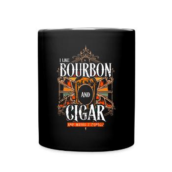 Bourbon Cigars Whisky Cigars Lounge Lovers - Full Colour Mug - black - Front