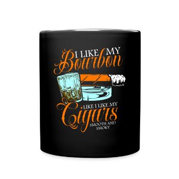 Bourbon Cigars Whisky Cigars Lounge Lovers - Full Colour Mug - black - Front
