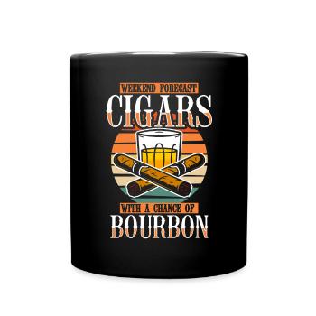 Bourbon Cigars Whisky Cigars Lounge Lovers - Full Colour Mug - black - Front