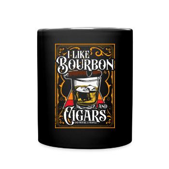 Bourbon Cigars Whisky Cigars Lounge Lovers - Full Colour Mug - black - Front