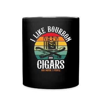 Bourbon Cigars Whisky Cigars Lounge Lovers - Full Colour Mug - black - Front