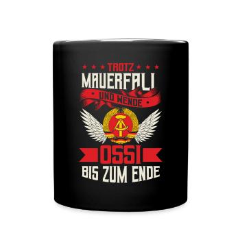Ostblock Heimatliebe DDR Sprüche & Geschenke - Tasse einfarbig - Schwarz - Vorne