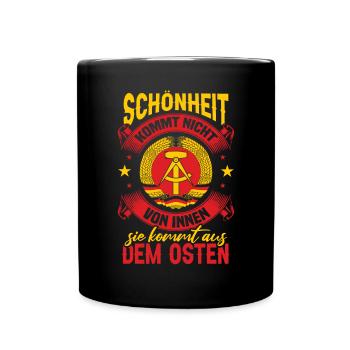 Schönheit Kommt Aus Dem Osten - Tasse einfarbig - Schwarz - Vorne