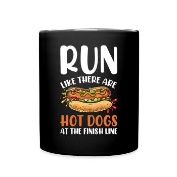 Marathon Marathonläufer Ziellinie Spruch Lustig - Tasse einfarbig - Schwarz - Vorne