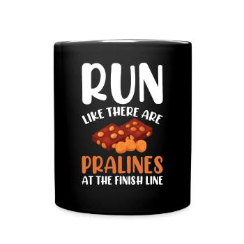 Marathon Marathonläufer Ziellinie Spruch Lustig - Tasse einfarbig - Schwarz - Vorne