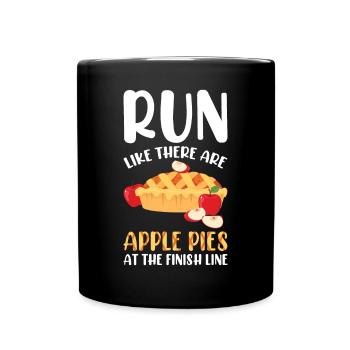 Marathon Marathonläufer Ziellinie Spruch Lustig - Tasse einfarbig - Schwarz - Vorne