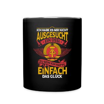DDR Sprüche Heimat Ostdeutschland - Tasse einfarbig - Schwarz - Vorne