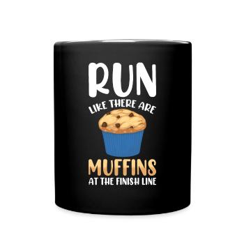 Marathon Marathonläufer Ziellinie Spruch Lustig - Tasse einfarbig - Schwarz - Vorne