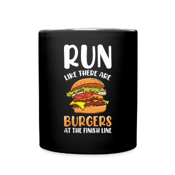 Marathon Marathonläufer Ziellinie Spruch Lustig - Tasse einfarbig - Schwarz - Vorne