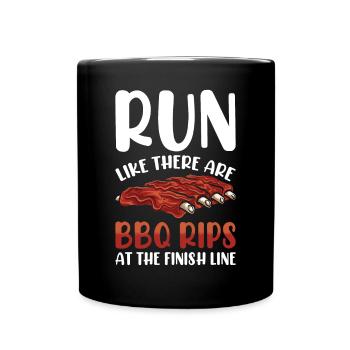 Marathon Marathonläufer Ziellinie Spruch Lustig - Tasse einfarbig - Schwarz - Vorne
