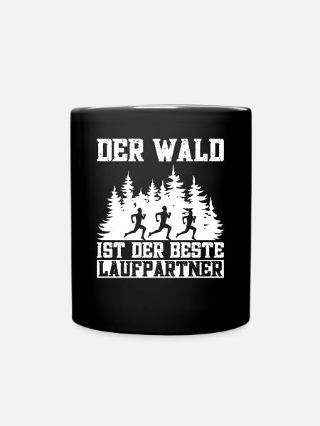 Laufen im Wald Joggerin Joggen Brille Waldlauf - Tasse einfarbig - Schwarz
