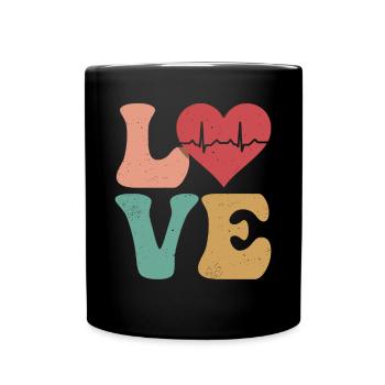 Cardiac Nurse Cardiology CNS LOVE - Full Colour Mug - black - Front