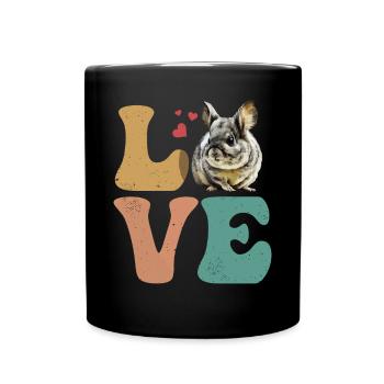 Chinchilla Owner LOVE - Full Colour Mug - black - Front