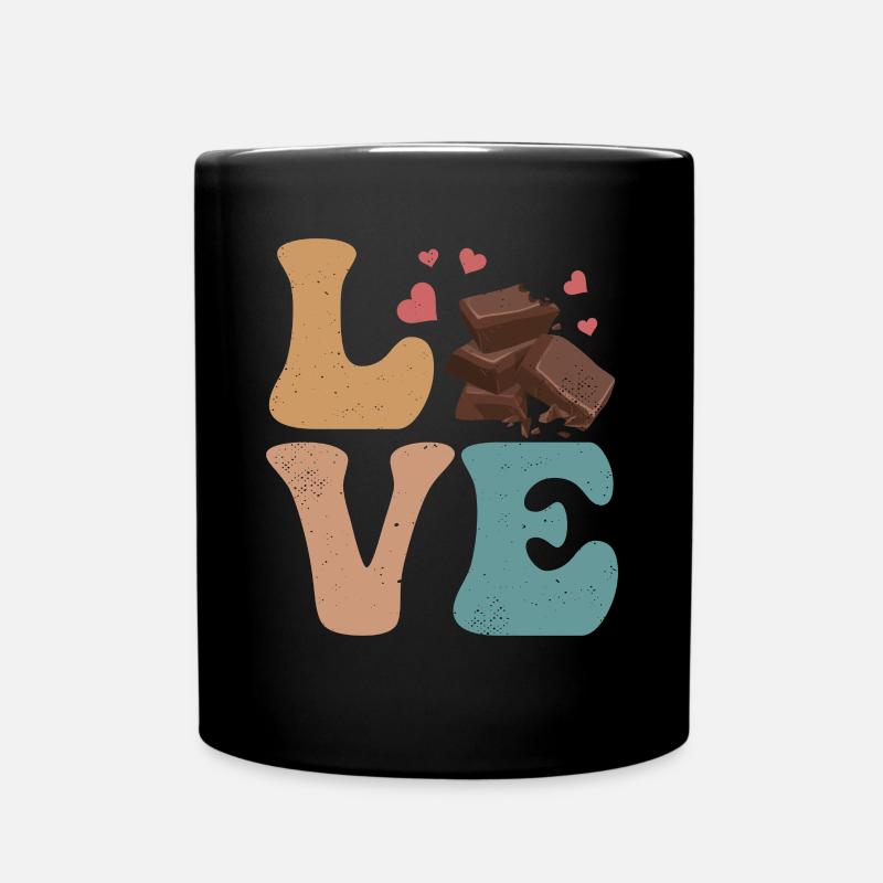 Schokoladen Schokoriegel LOVE - Tasse einfarbig - Schwarz