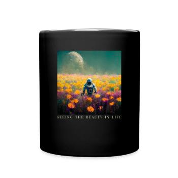 Seeing The Beauty In Life Cosmonaut Spaceship - Full Colour Mug - black - Front