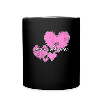 Hearts in Love Hearts - Full Colour Mug - black - Front