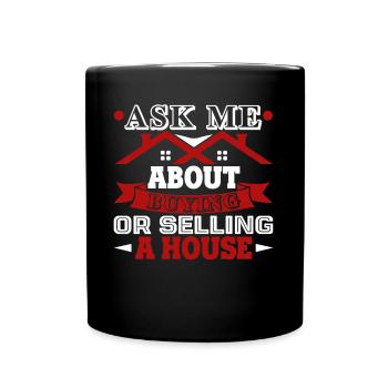 Real Estate Real Estate Selling Buying House - Full Colour Mug - black - Front