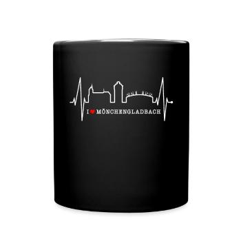 Mönchengladbach Skyline Heartbeat Fan I Love MG - Full Colour Mug - black - Front