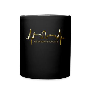 Mönchengladbach Skyline Heartbeat Fan I Love MG - Full Colour Mug - black - Front