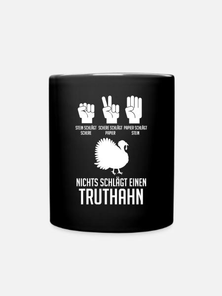 Truthuhn Truthahn - Tasse einfarbig - Schwarz