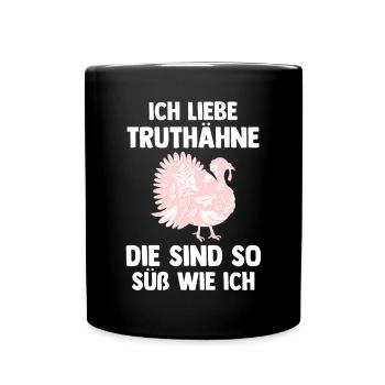 Truthuhn Truthahn - Tasse einfarbig - Schwarz - Vorne