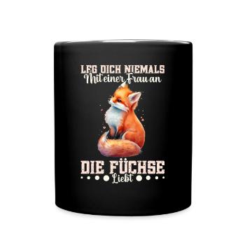 Fuchsliebhaber Fuchs Kuscheltier Füchse - Tasse einfarbig - Schwarz - Vorne