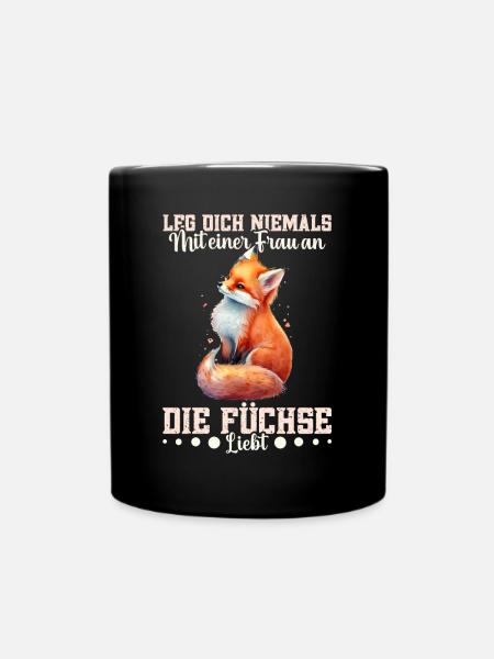 Fuchsliebhaber Fuchs Kuscheltier Füchse - Tasse einfarbig - Schwarz