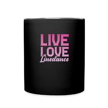 Linedance Country Line Dancer Linedancing Geschenk - Tasse einfarbig - Schwarz - Vorne