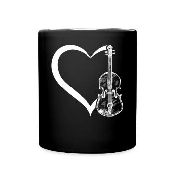 Violins In Heart Violinist Heart Violinist Violin - Tasse einfarbig - Schwarz - Vorne
