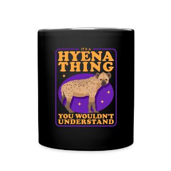 Hyène, hyène tachetée, cadeau hyène - Mug uni - noir - Devant