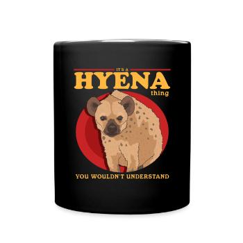 Hyène, Hyène, Hyène tachetée, Cadeau - Mug uni - noir - Devant