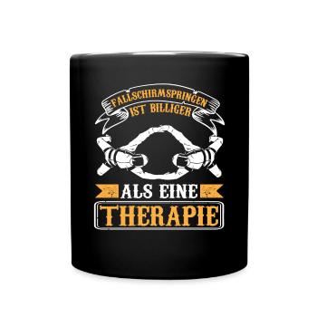 Fallschirm Fallschirmspringen - Tasse einfarbig - Schwarz - Vorne
