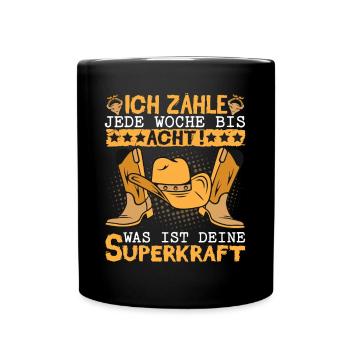 Line Dance Zähle jede Woche bis acht - Tasse einfarbig - Schwarz - Vorne