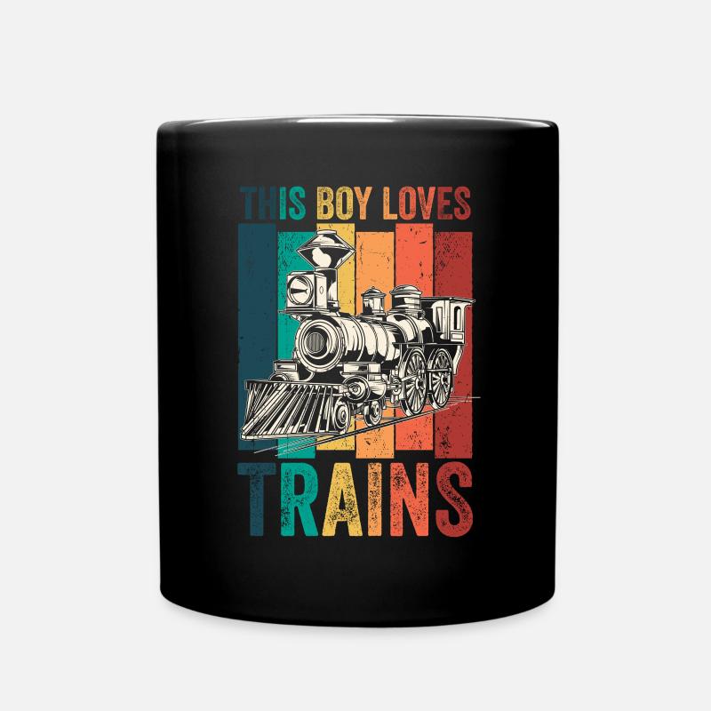 Ce garçon aime les trains - Mug uni - noir