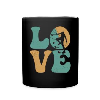 Climbing Climber Bouldering LOVE - Full Colour Mug - black - Front