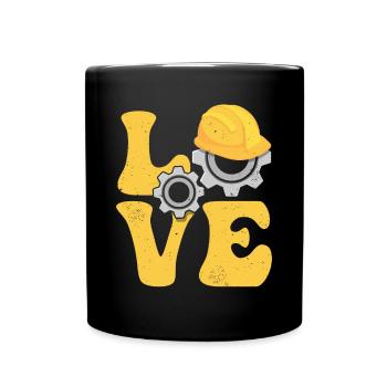 CNC Processor Machine Operator LOVE - Full Colour Mug - black - Front