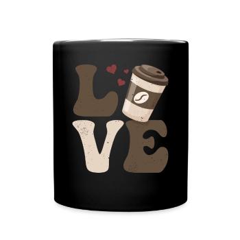 Coffee Caffeine LOVE - Full Colour Mug - black - Front