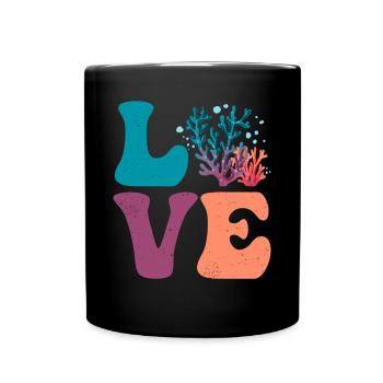 Récif de Corail Mer Océan AMOUR - Mug uni - noir - Devant