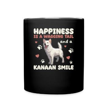 Happiness Is A Wagging Tail And A Kanaan Smile - Full Colour Mug - black - Front